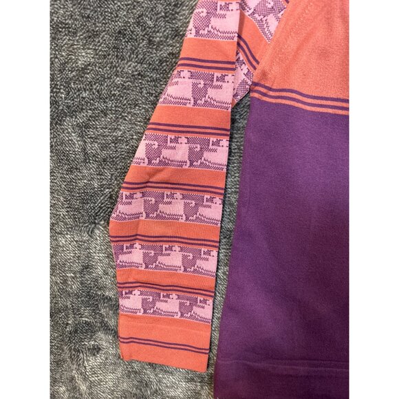 Vintage 1970's Danskin Pink and Purple 100% Nylon Set- Flare Leg Pants Size 3 - Picture 4 of 8